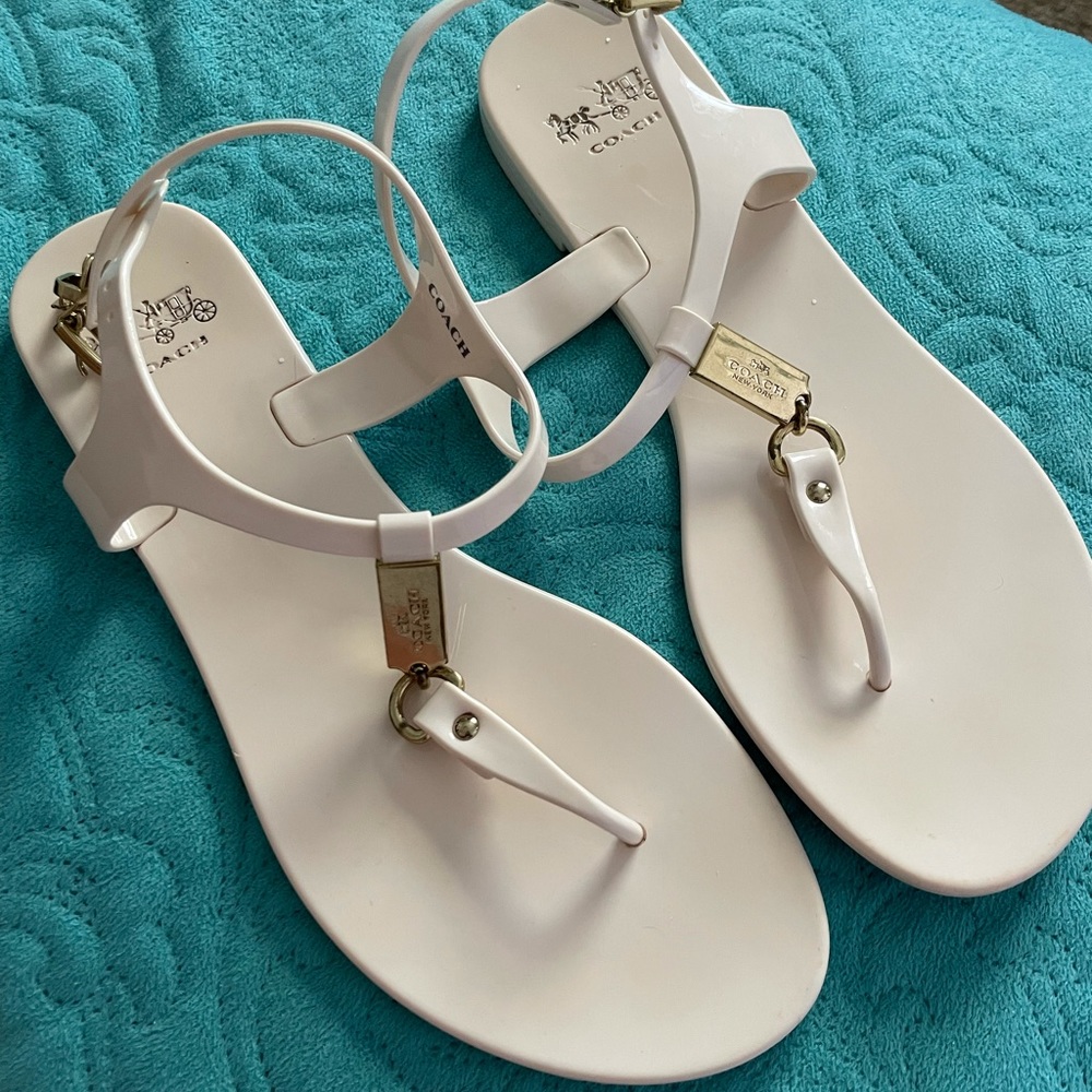 White Coach sandals